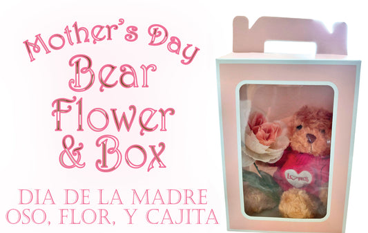 -NEW-Mother's Day Bear, Flower & Box/ -Nuevo- Dia de la Madre; Oso, Flor, Y Cajita! Assorted/ Variados.