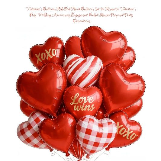 Love wins Heart 18" Assorted 5pcs. Love wins, checkered, diagonal, red, xoxo. / Red-2930
