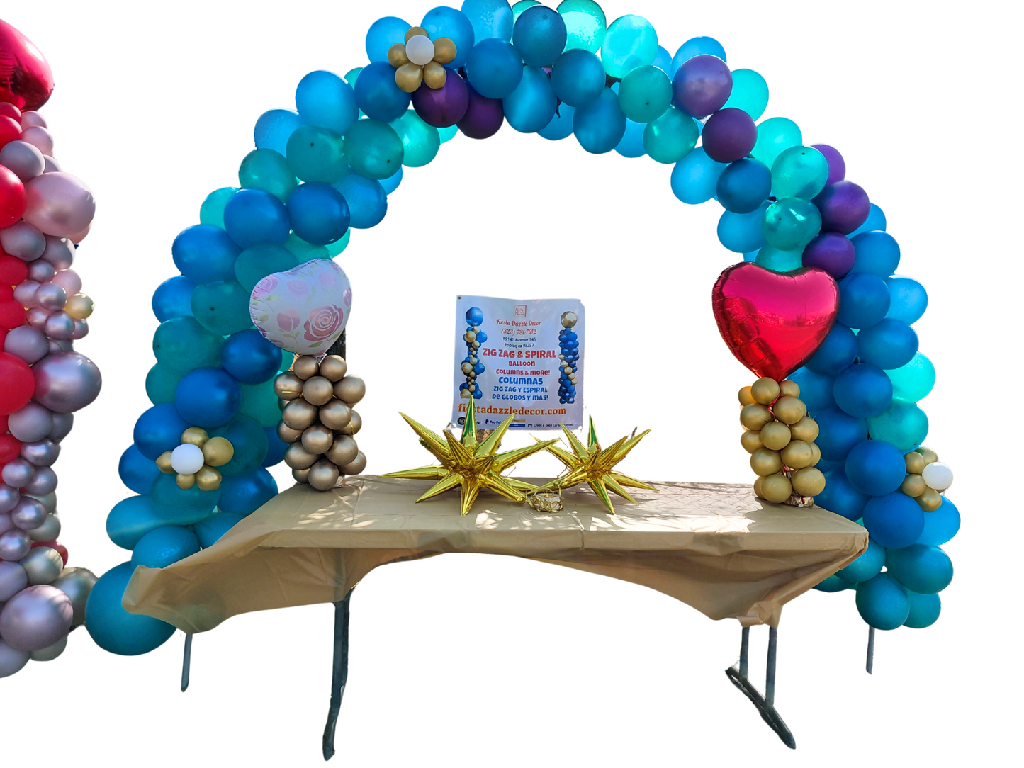 20ft approximately.  Arch Spiral balloon column service/product